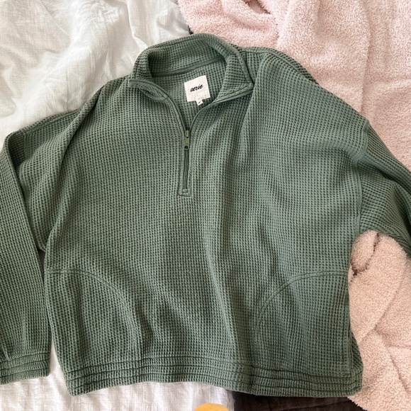 Aerie Quarter Zip Waffle Knit Sweater - Picture 1 of 3